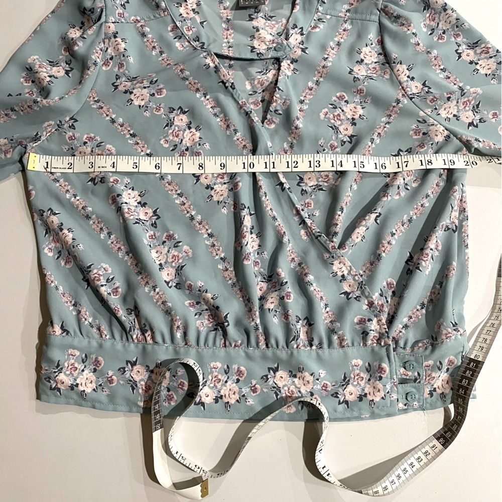 Floral Teal Blouse - Picture 9 of 11